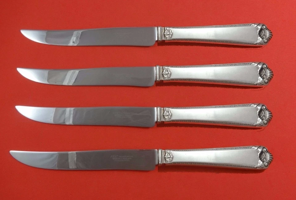 George II Rex 沃森手工追逐纯银牛排刀套装德州尺寸定制 — 第 1/1 张图片