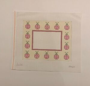 needlepoint canvas, jchild, Ladybug Frame, 13ct, 8x10" (for 4x6 picture)