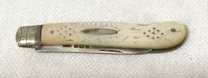 antique Hallmarked sterling silver folding fruit knife MOP handle Sheffield 1912 - Picture 1 of 1