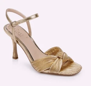 Badgley Mischka Jewel Hydee Gold Stiletto Open Toe 9.5 - Picture 1 of 9