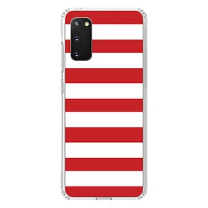 Clear Case for Galaxy S (Pick Model) Red & White Bold Stripes - Picture 1 of 12