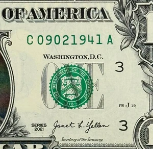 September 2nd, 1941 Birthday Anniversary Fancy Serial Number Uncirculated Dollar - Picture 1 of 3