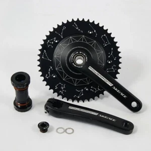 Juego de bielas de engranaje fijo único para bicicleta de pista Hollowtech 49T 165 mm 144BCD - Imagen 1 de 14