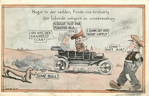 Postkarte Dackel Hund Holländer fährt einen Ford S/A Cobb Shinn lautes Auto - Bild 1 von 2