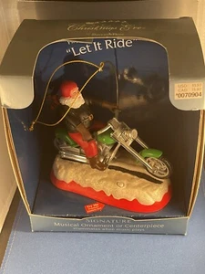 CHRISTMAS EVE SANTA'S BEST SIGNATURE MUSICAL ORNAMENT MOTORCYCLE Let It Ride - Picture 1 of 5