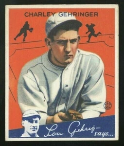 1934 R320 GOUDEY 23 CHARLEY GEHRINGER CENTERED WHITE PARTIALLY PRINTED BACK RARE - Picture 1 of 2