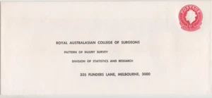Stamp Australia 6c QE2 pre-printed embossed cover Royal College of Surgeons - Picture 1 of 1