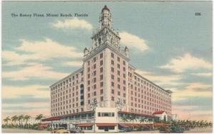 Roney Plaza Building MIAMI BEACH FLORIDA 1940s Vintage Architecture Postcard - Bild 1 von 2