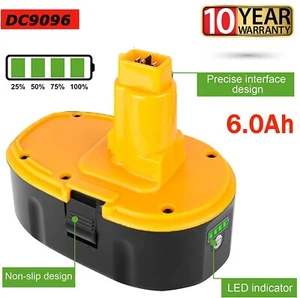 For Dewalt 18V 18 Volt Lithium-Ion Battery XRP 6.0Ah DC9096 DC9098 DC9099 Drill - Picture 1 of 11