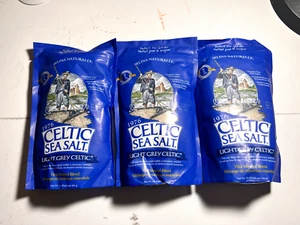 Selina Naturally Gris Claro Sal Marina Celta 1 Libra Bolsa Resellable 3 Bolsas - Imagen 1 de 1