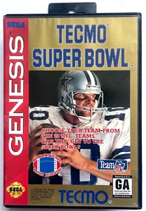 JUEGO DE FÚTBOL VINTAGE 1993 SEGA GENESIS 16 BITS TECMO SUPER BOWL COMPLETO EN CAJA - Imagen 1 de 3
