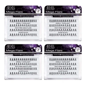 Ardell Mega Individual False Eyelashes Knot-Free Short Black #65279 (4 Pack) - Picture 1 of 5