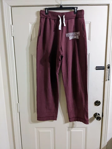 Vintage Mississippi State NCAA Men's Medium Maroon Sweatpants GREAT VINTAGE COND Cover