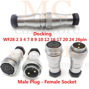 WEIPU WF28 Aviation Plug 2-26pin Docking Metal Male+Female Panel Cable Connector
