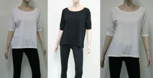 James Perse 3/4 Sleeve Cotton T-Shirt top Ivory-White-Black Size 1-2-3 - Picture 1 of 17