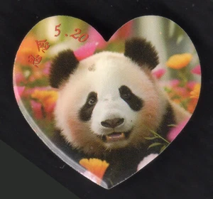 A SOUVENIR PIN OF A PANDA IN A HEART - Picture 1 of 1