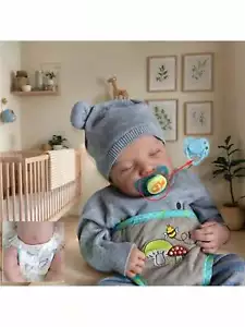 Like Real 48 CM Sleeping Boy Reborn Doll 19 Inch Full Soft Vinyl Newborn Bebe Cu - Picture 1 of 6