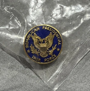Republican Presidential Task Force Lapel Pin Blue Gold Tone - Picture 1 of 2