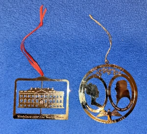 Weißes Haus Historischer Verein Messing und Gold Weihnachtsschmuck 1983 1985 - Bild 1 von 6