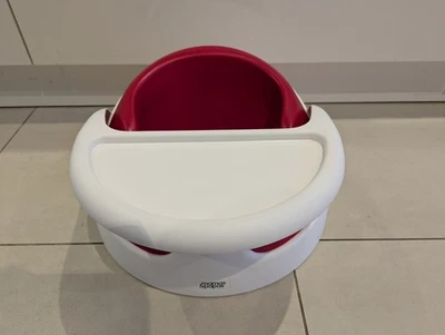 Mamas & Papas Baby Snug Seat & Feeding/Play Tray Red & White - Floor Chair VGC - Image 1 of 4
