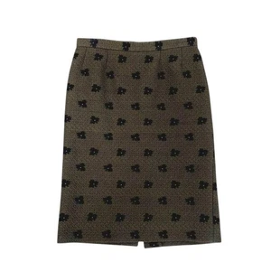 Falda Acolchada Comme Des Garcons Flor Bordada M Marrón, Usada 24 pulgadas de Largo - Imagen 1 de 7
