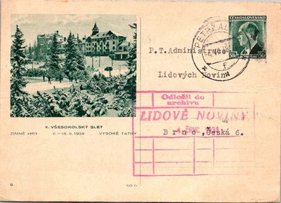 GOLDPATH: Czechoslovakia postcard 1938 to Czechoslovakia CV879_P24 - Image 1 of 2