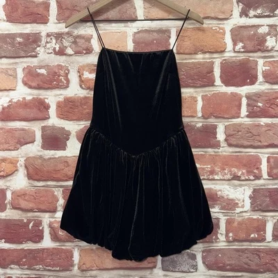 Moda Nova Globo Burbuja Pantalones Cortos Mameluco Mujer M Negro Terciopelo Terciopelo Fiesta Foto 1 de 4