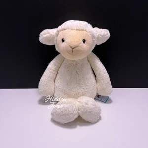 Jellycat Medium BASHFUL LAMB ✨ 12" Soft Plush Toy RETIRED Cream Sheep Lovey NWT - Picture 1 of 5