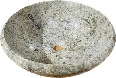 16" Fossil Marble Bathroom Vessel Sink AS-IS Sale sink# 224 - Image 1 of 4