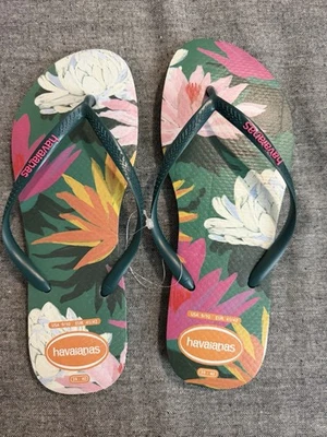 Nuevas chanclas Havaianas para mujer talla US 9/10 - EUR 41/42 flores tropicales verdes Foto 1 de 4
