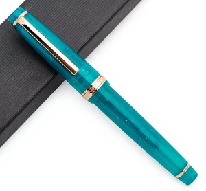 JINHAO 82 Fountain Pen with Gold Clip (F Nib 0.5mm, Fluorescent Peacock Blue) - Picture 1 of 8