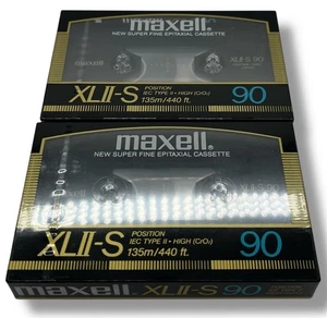 Maxell XLII-S 90 Super Fine Epitaxial Cassette Blank Media NOS New SEALED 2-PACK - Bild 1 von 5