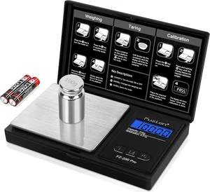 Bilancia tascabile digitale 200 g x 0,01 g per alimenti, gioielli, erbe + 100 g peso cal USA - Foto 1 di 7