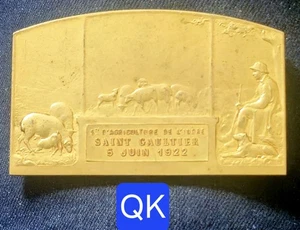 Dépt  36 St Gaultier - Belle Pl. Méd. 89x49mm- Ste d'Agriculture Par Lamer 1922 - Picture 1 of 4