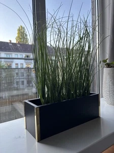 Kunstpflanzen Gräser im Edlen Schwarzen Topf Sichtschutz - Bild 1 von 5
