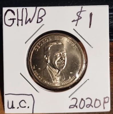 2020-P George H.W. Bush Presidential Dollar Uncirculated. - Image 1 of 3