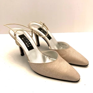 Stuart Weitzman Tacones Correa para el Tobillo Champagne Satén Estrás Detalle Mujer 6.5 B - Imagen 1 de 11