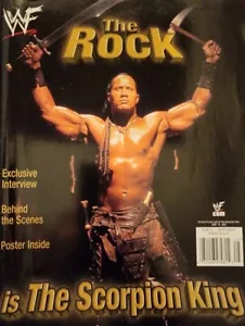 WWF Magazine 2002 The Rock is The Scorpion King **HAS POSTERS** C - Picture 1 of 17
