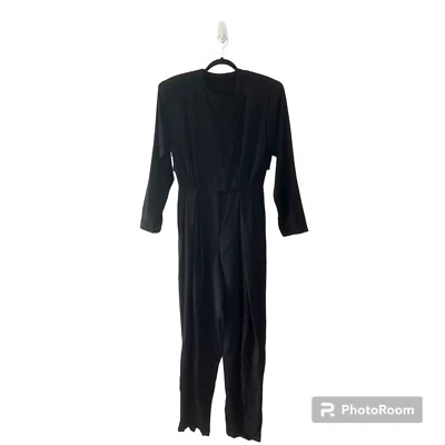 Mono de lana negro vintage años 80 Sunny Choi Neiman Marcus manga larga talla 10 Foto 1 de 4