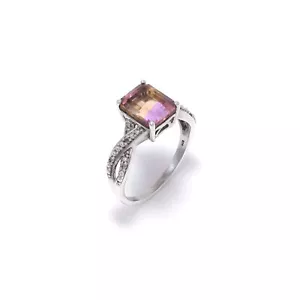Emerald-Cut Ametrine Ring - Picture 1 of 4