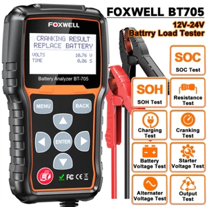 FOXWELL BT705 12V 24V Battery Tester Digital Load Tester Tool For Car Truck Boat - Foto 1 di 15