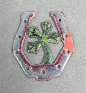 Vintage Artist LEWIS KERN Hand Crafted ENAMEL METAL Mini ART PLAQUE Abstract #10 - Picture 1 of 2