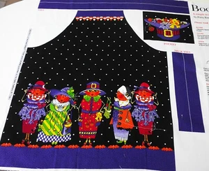 Patty Reed Misses BOOTIFUL Halloween Apron Cotton Fabric Panel (2004) - Picture 1 of 3
