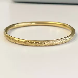 GEMUSTERTER STAPELBARER ARMREIF ARMBAND IN 10K GELBGOLD HOHL - Bild 1 von 6