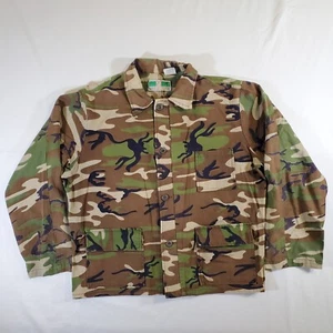 Game Winner Sportswear Green Camo Cotton 33140 VTG 90s Size L Hunting Shirt Top - Picture 1 of 9