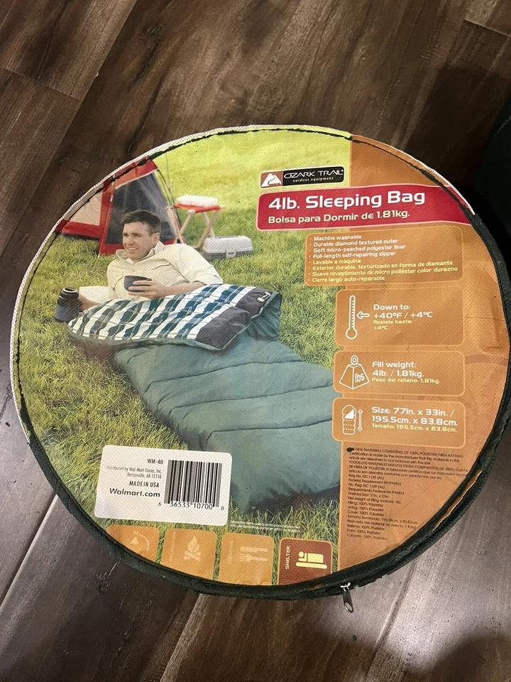 STANSPORT 40°F HUECO 4 LB RECTANGULAR SACO DE DORMIR FRANELA CAMPING EXTERIOR NUEVO Foto 1 de 4
