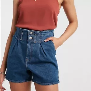 Pantalones cortos Express Super Alta Cintura Denim Midi 00 - Imagen 1 de 4