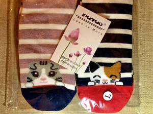 5 PAIRS of kitten socks, cute, cats, kids, 8-11 years, new, sealed, with tags - Picture 1 of 3