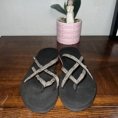 Sandalias para mujer Teva Mush Mandalyn naranja negro con tiras 11 #6840 Foto 1 de 4