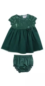 Crown & Ivy Baby Girl's Size 24 Months Green Sequin Holiday Dress New with Tags - Picture 1 of 2